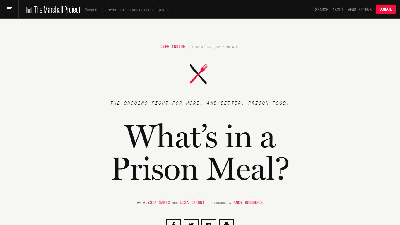 What’s in a Prison Meal? | The Marshall Project